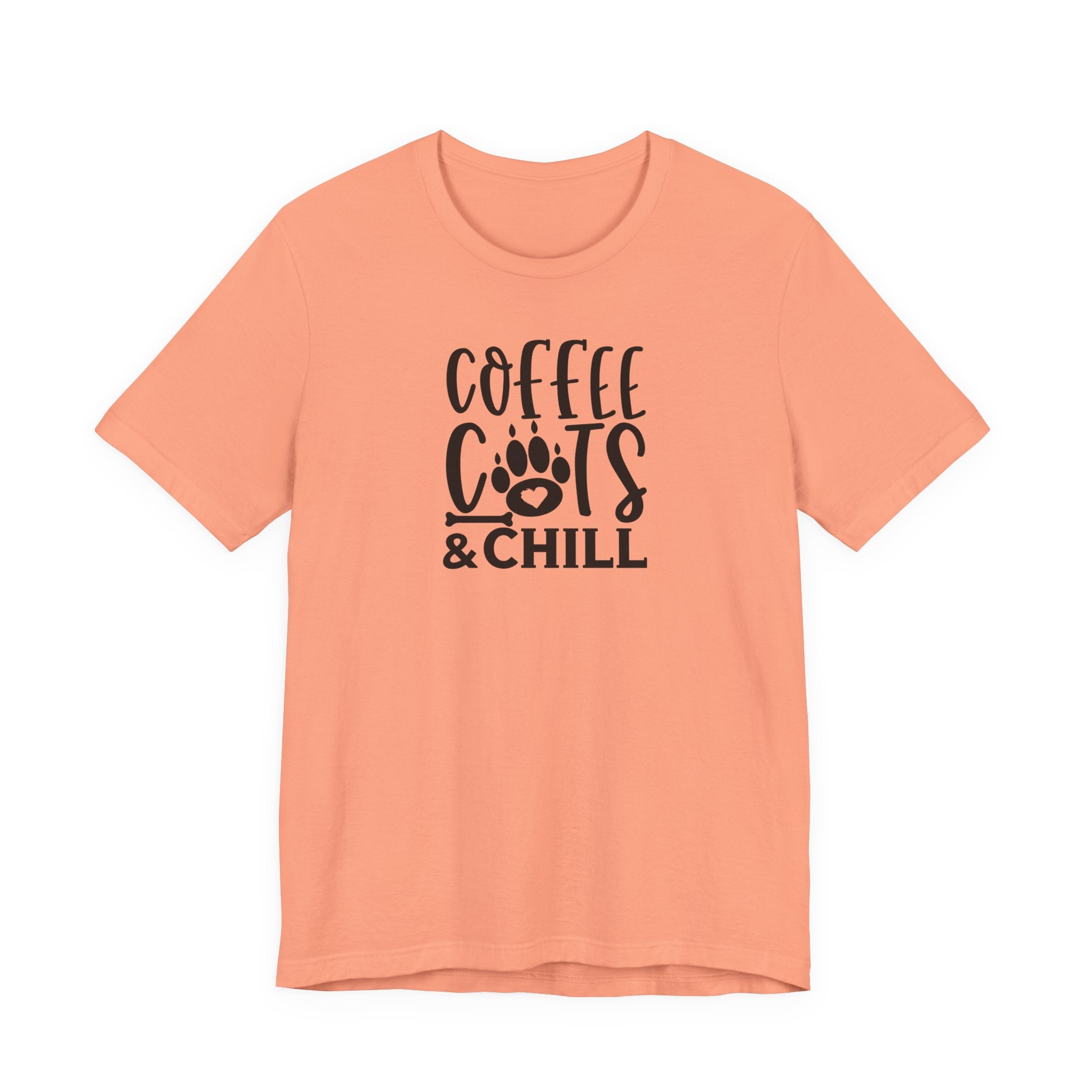 Coffee, Cats & Chill Tee — Cat Lover Coffee T‑Shirt