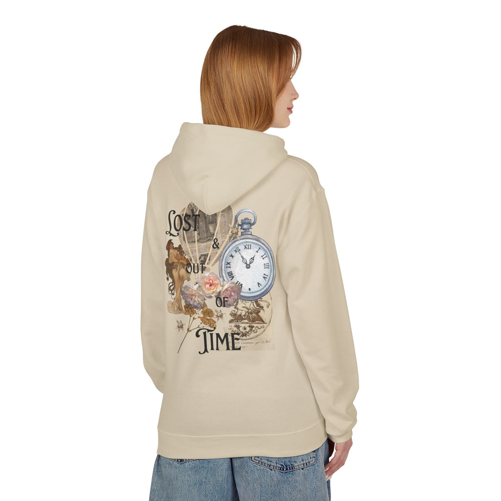 Lost Track of Time Hoodie  Vintage Pocket Watch & Hot Air Balloon