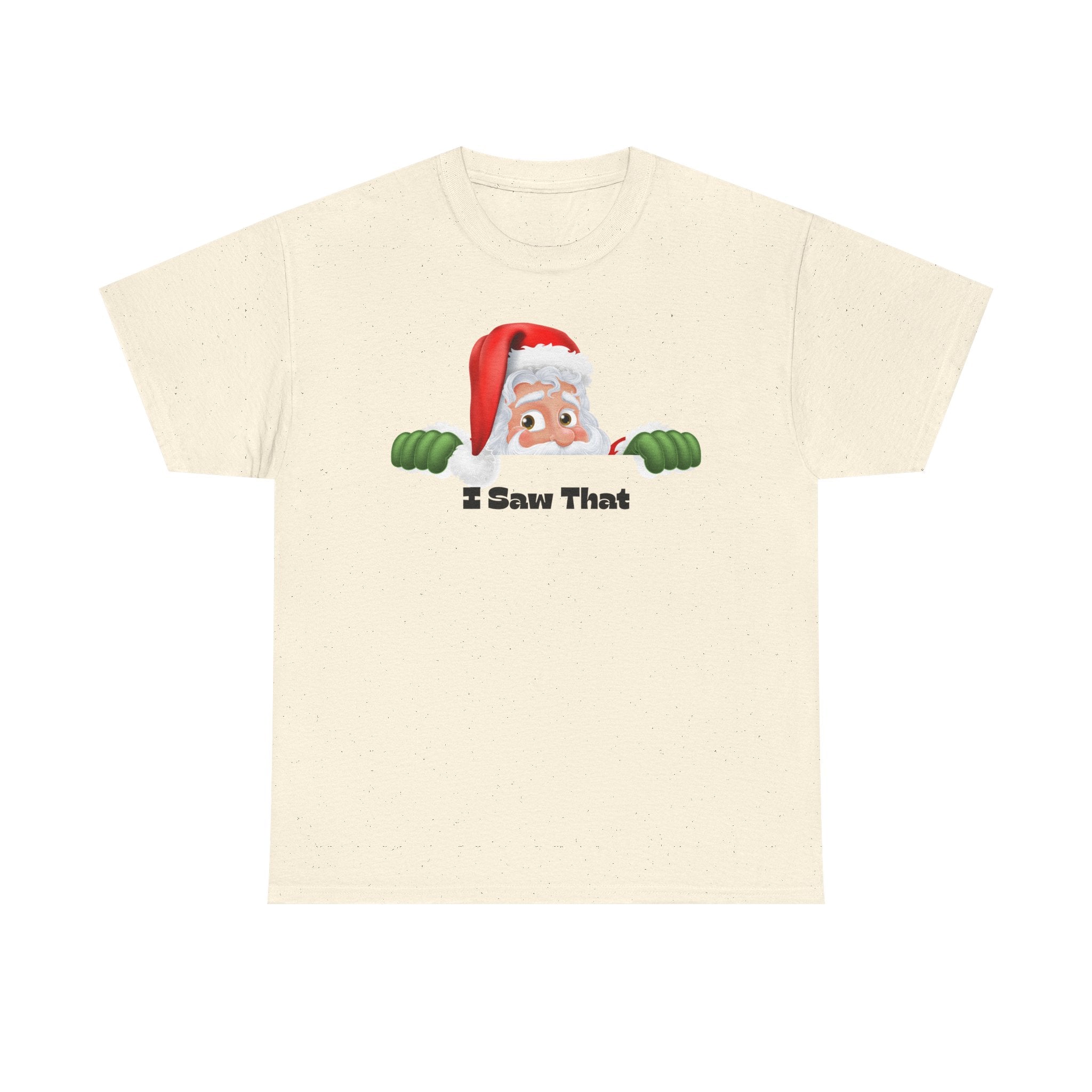Santa Peeking 'I Saw That' Christmas Tee