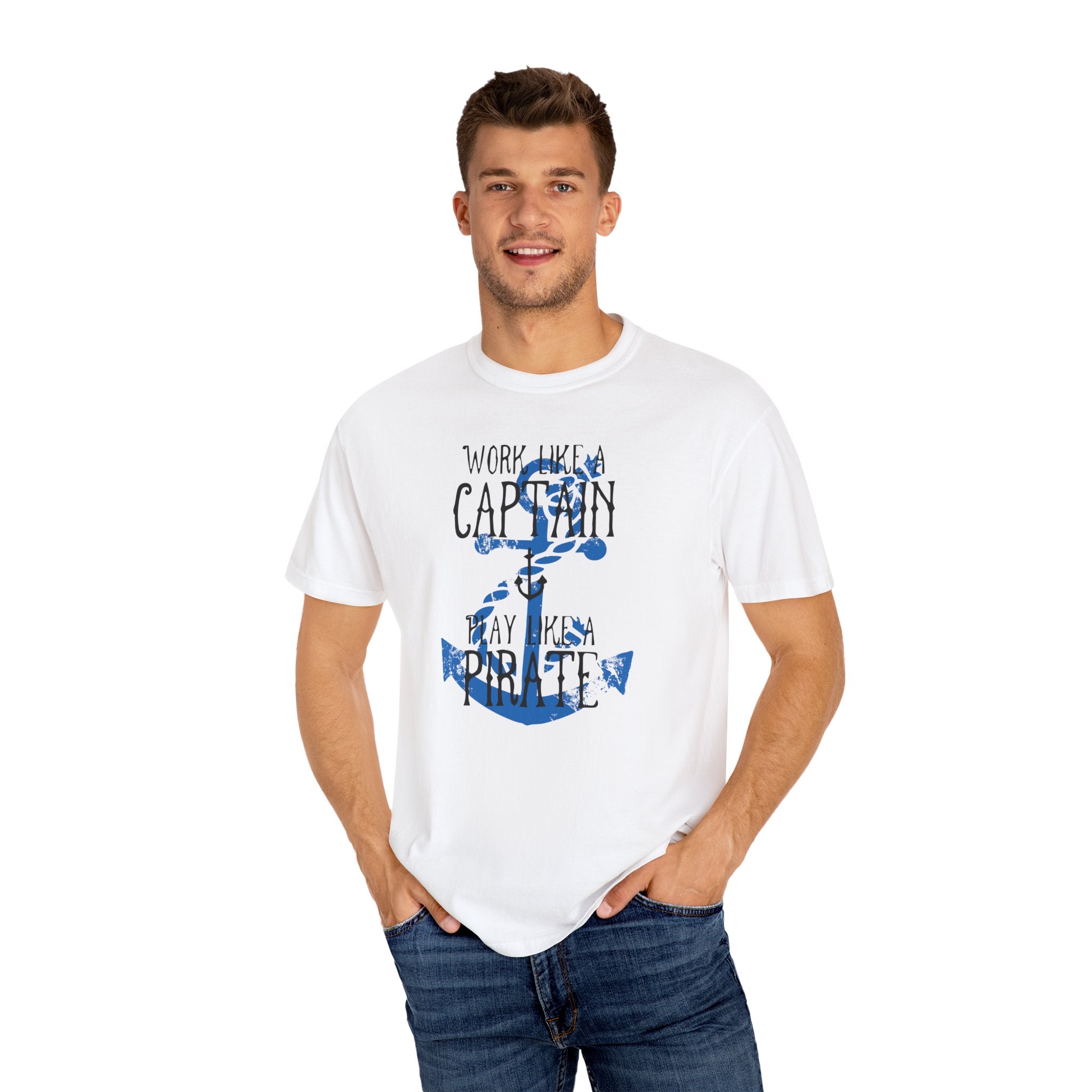 Work Like A Captain T-Shirt | MensWear Tee, Gift for Him, Saltlife Gift, Casual Wear, Coastal Style