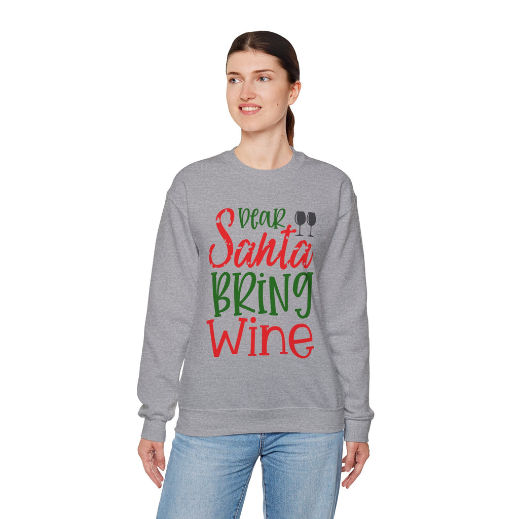 Dear Santa Bring Wine Sweatshirt