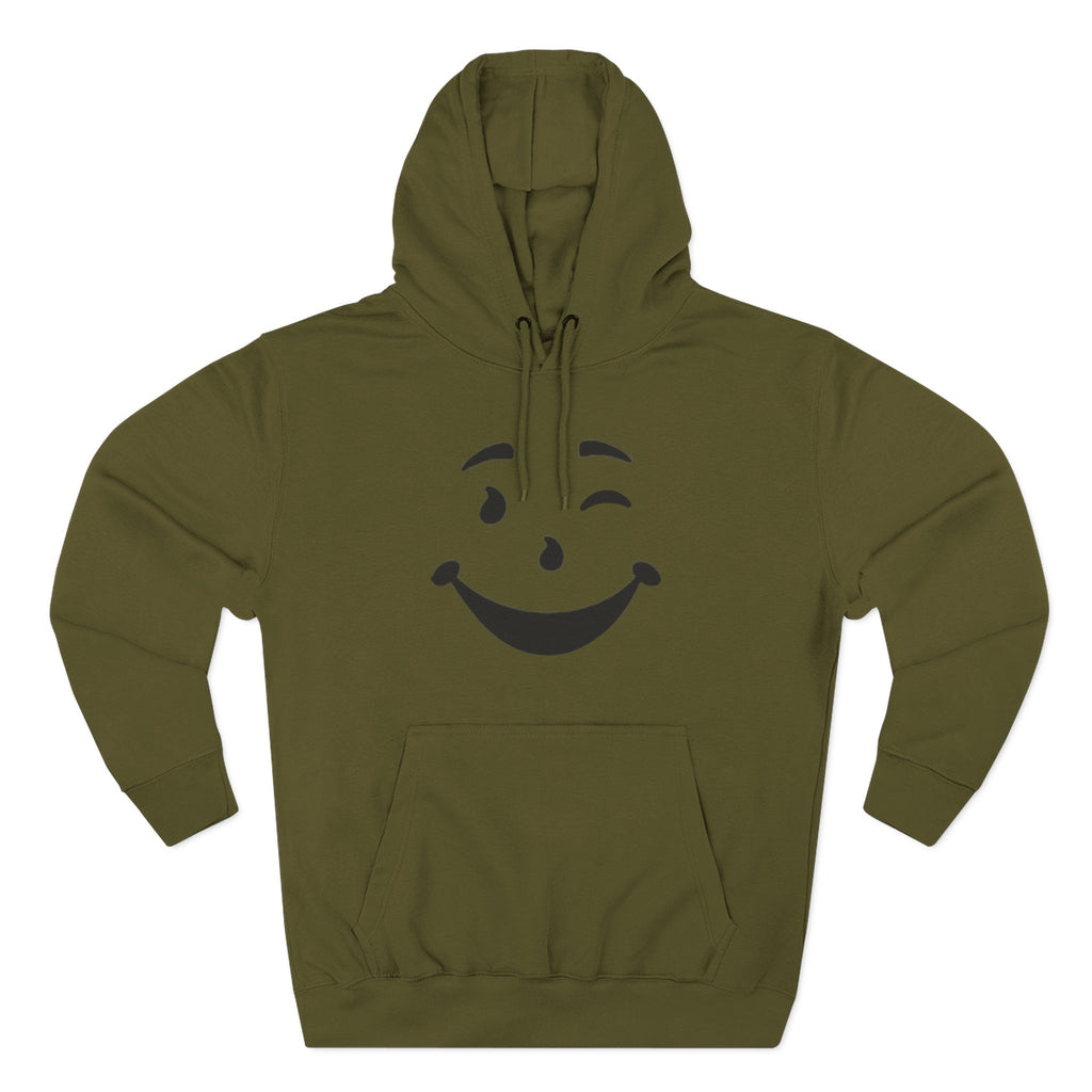 Cool Smiley Face Three-Panel Fleece Hoodie