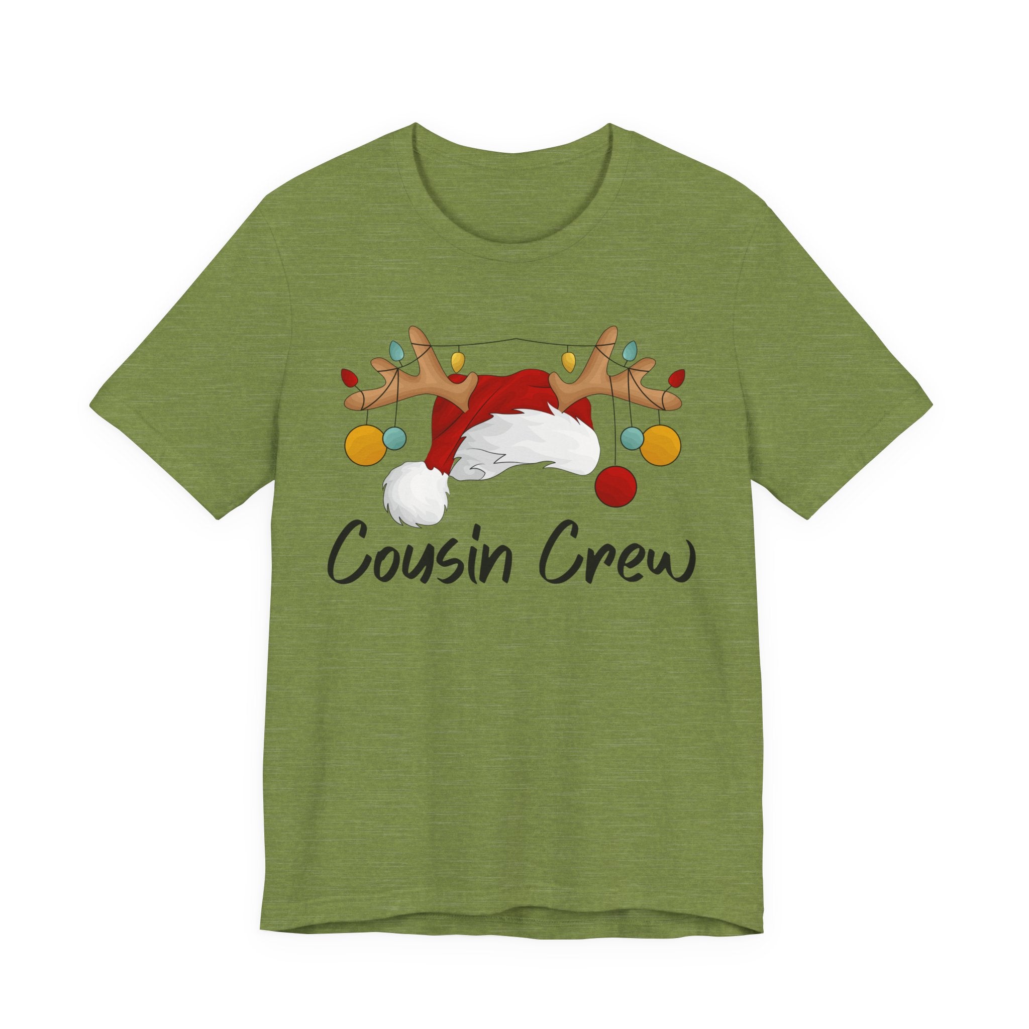 Cousin Crew Christmas Tee - Santa Hat & Reindeer Antlers Holiday Shirt