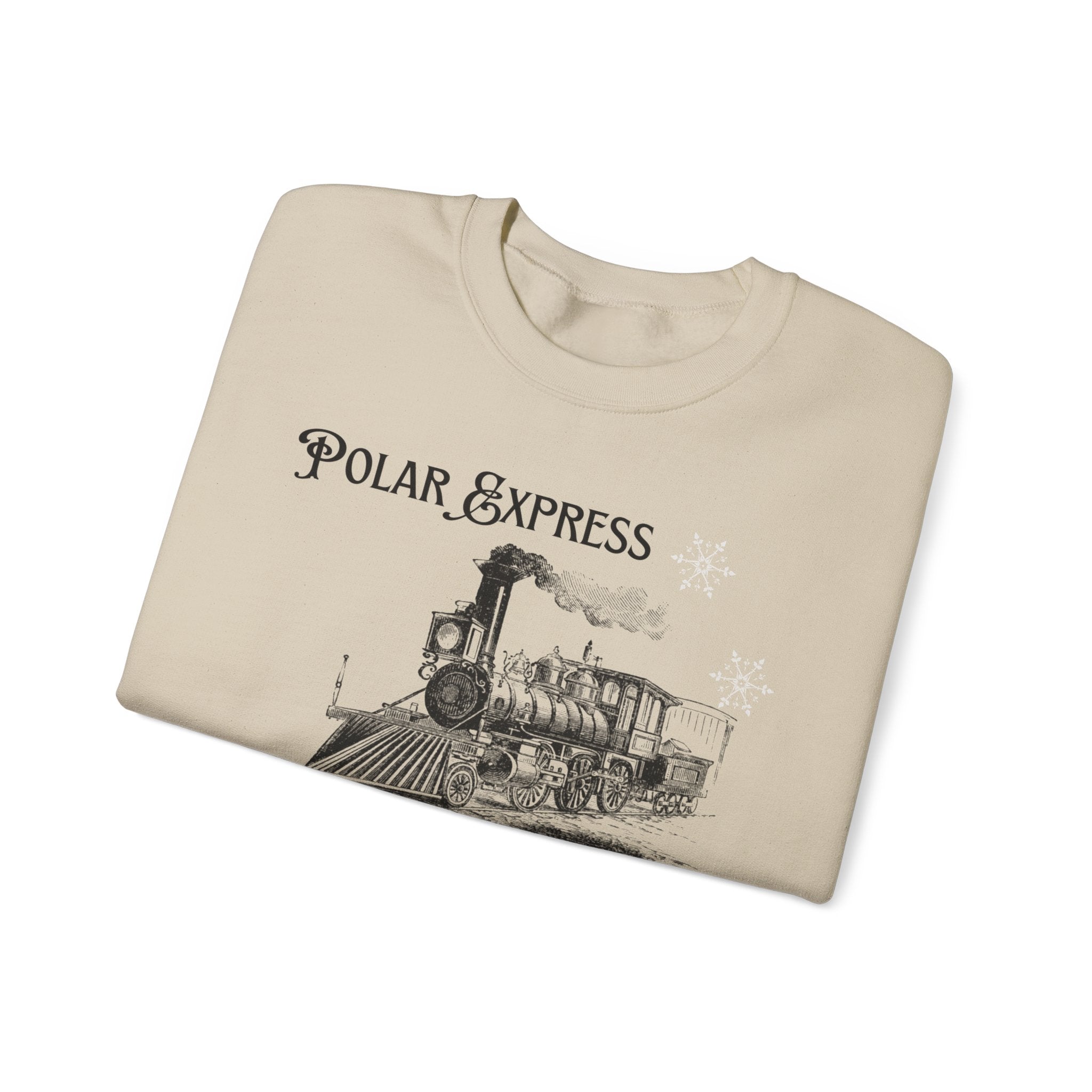 Polar Express Crewneck Sweatshirt – “All Aboard Admit One” Vintage Train Holiday Sweatshirt