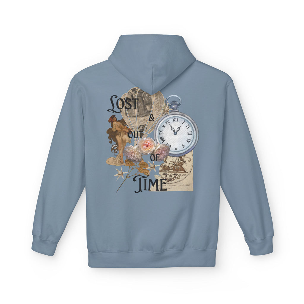 Lost Track of Time Hoodie  Vintage Pocket Watch & Hot Air Balloon