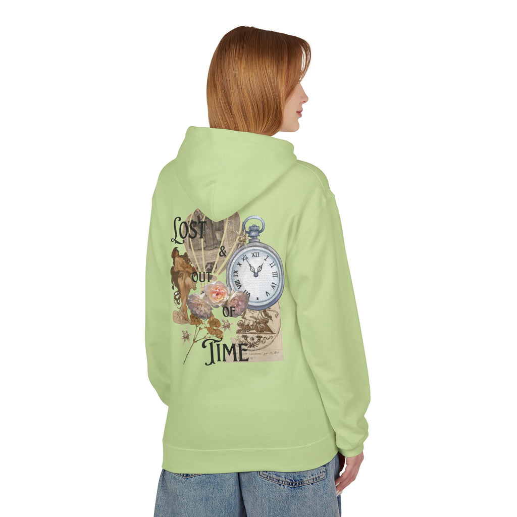 Lost Track of Time Hoodie  Vintage Pocket Watch & Hot Air Balloon