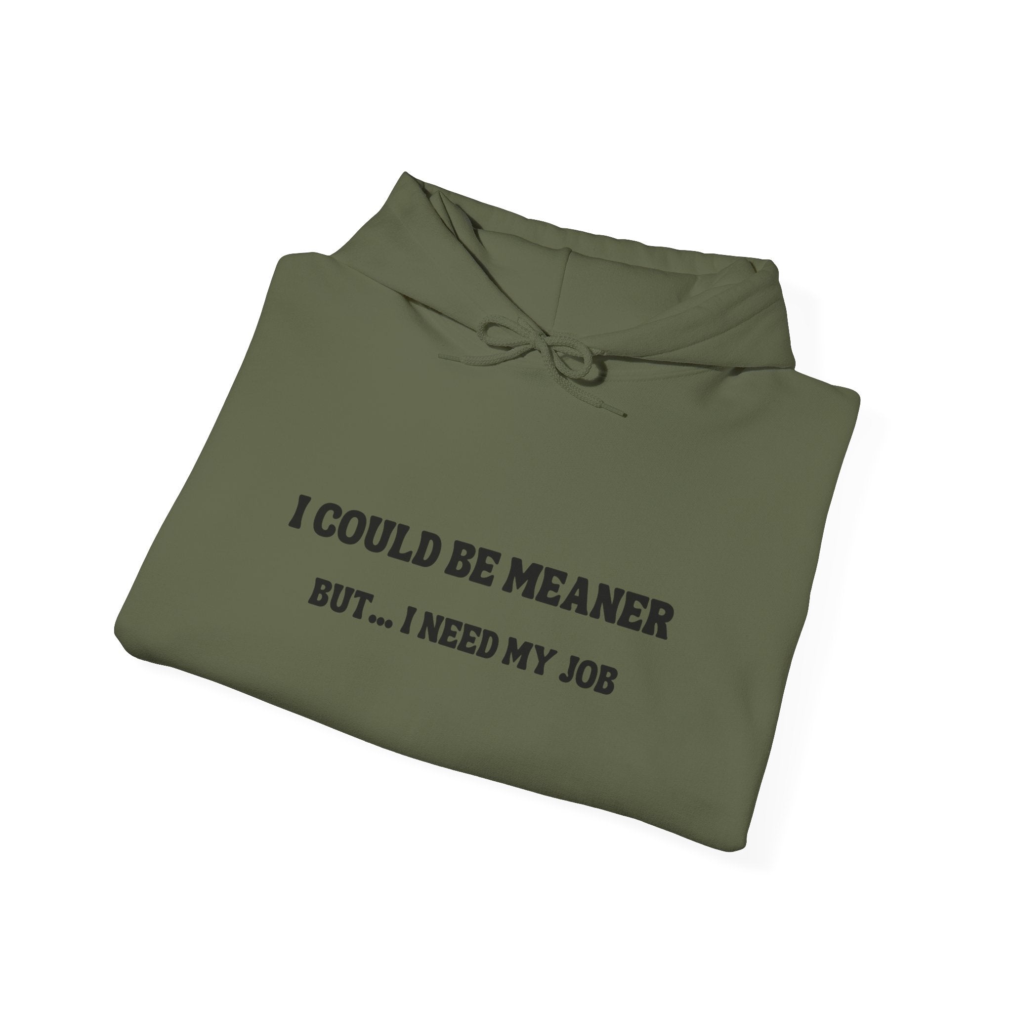I Could Be Meaner But I Need My Job Hoodie — Funny Work Humor Hooded Sweatshirt