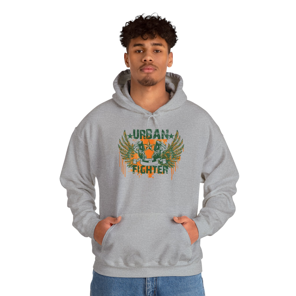 Urban Fighter Hoodie — Vintage Winged Tiger Graphic Sweatshirt