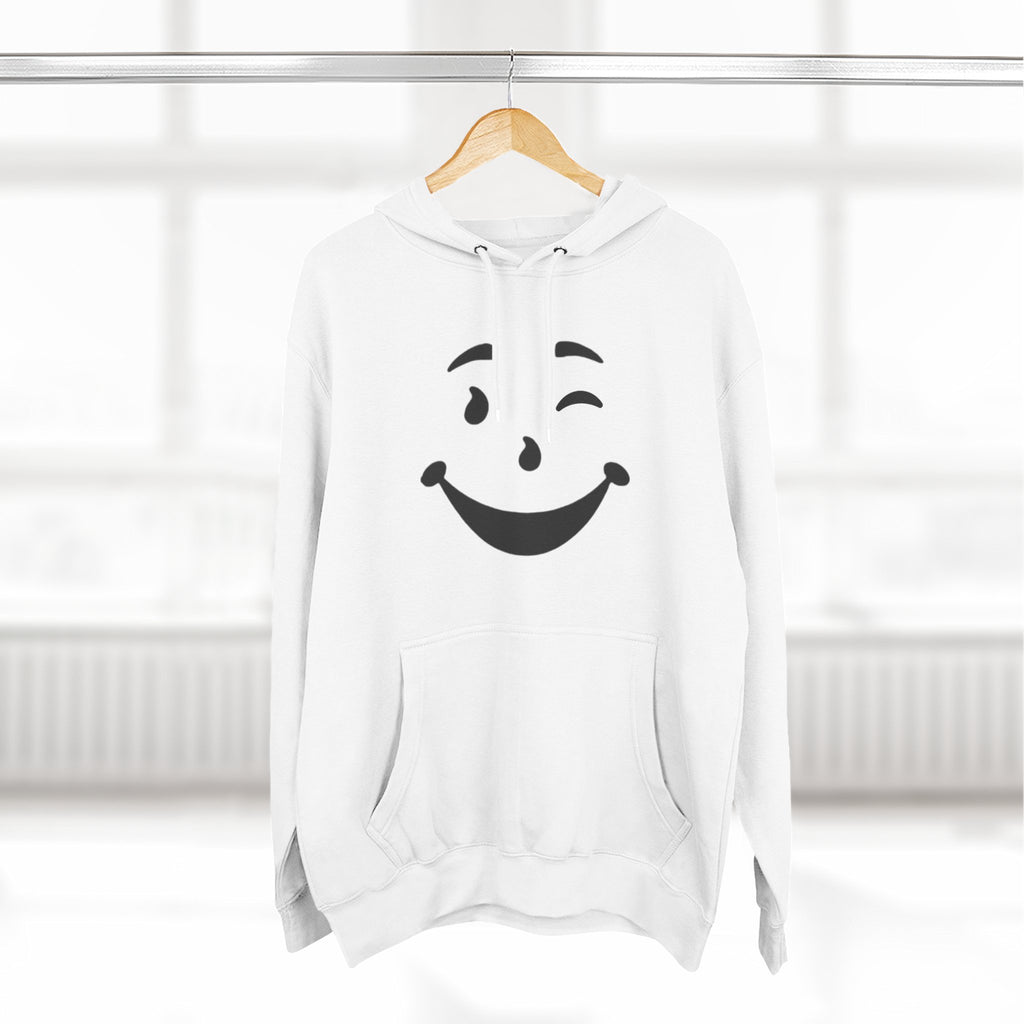Cool Smiley Face Three-Panel Fleece Hoodie