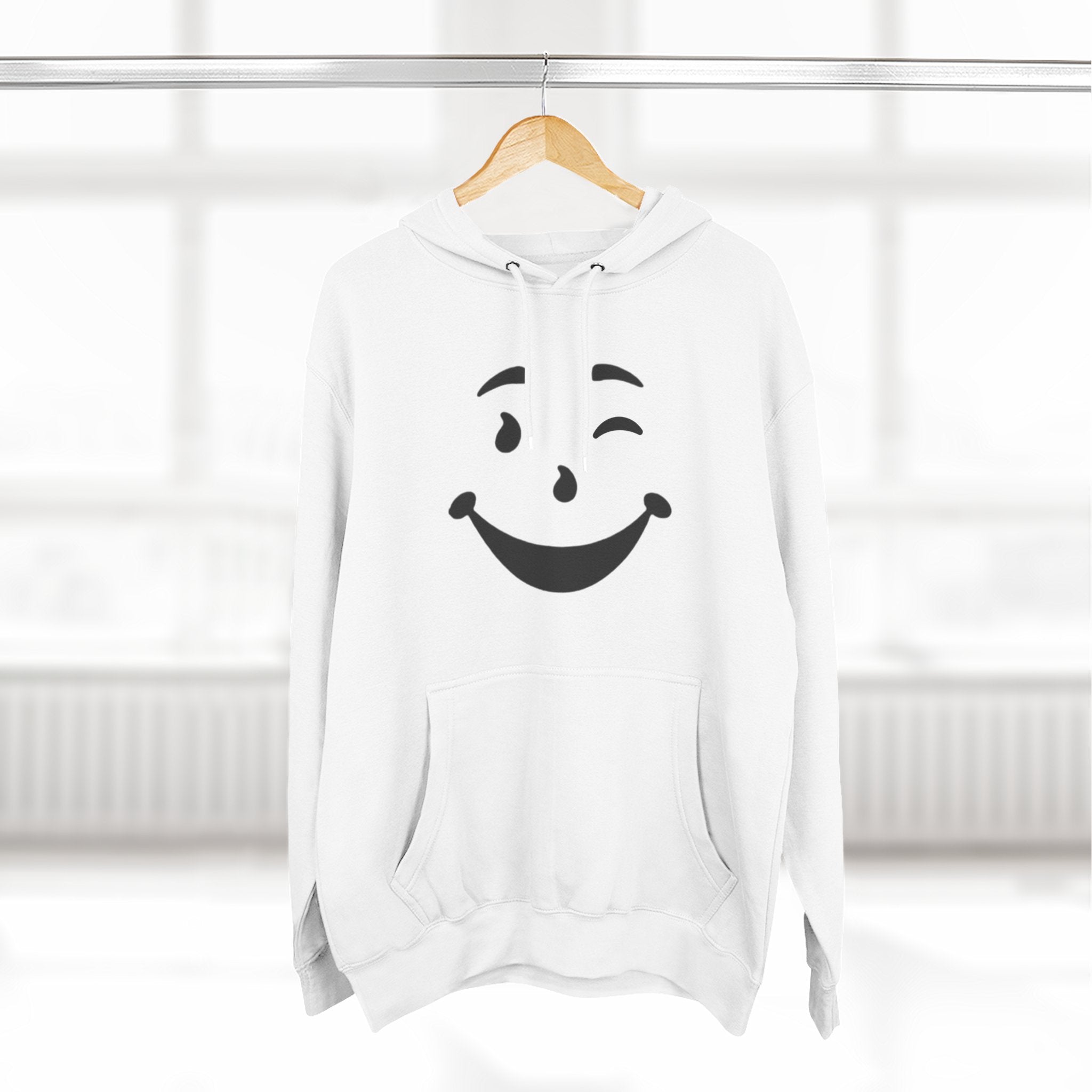 Cool Smiley Face Three-Panel Fleece Hoodie