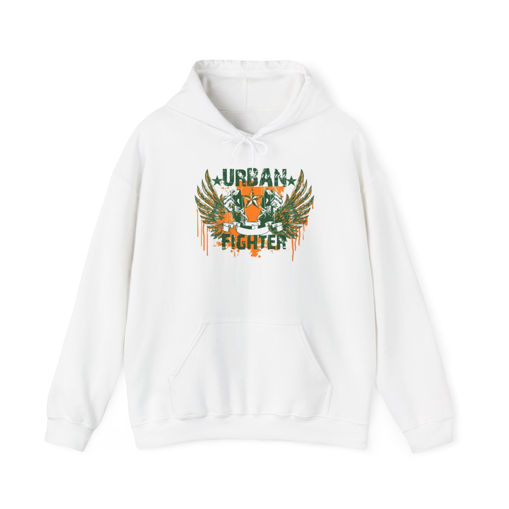 Urban Fighter Hoodie — Vintage Winged Tiger Graphic Sweatshirt