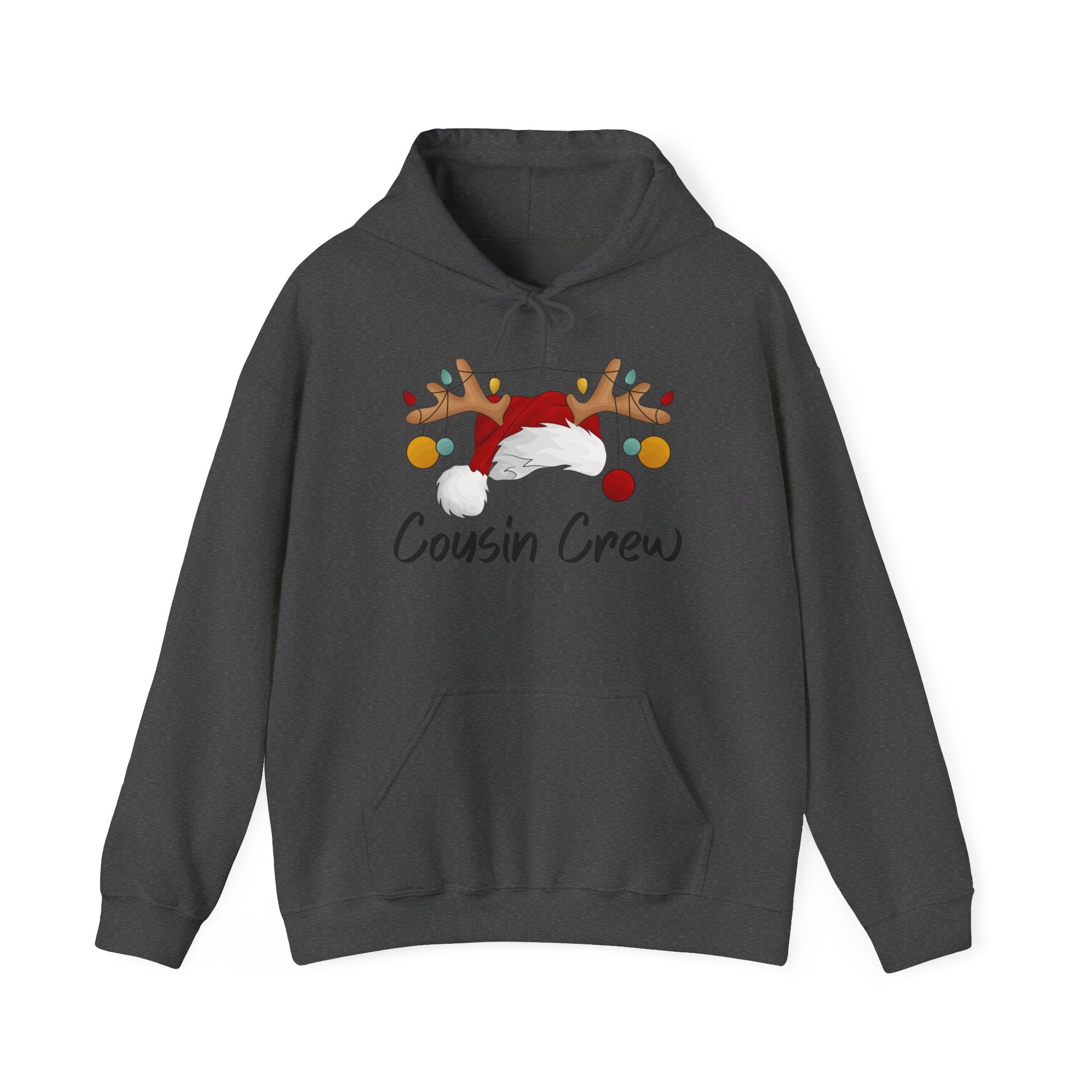 Cousin Crew Holiday Hoodie — Cute Santa Reindeer Antlers Christmas Sweatshirt