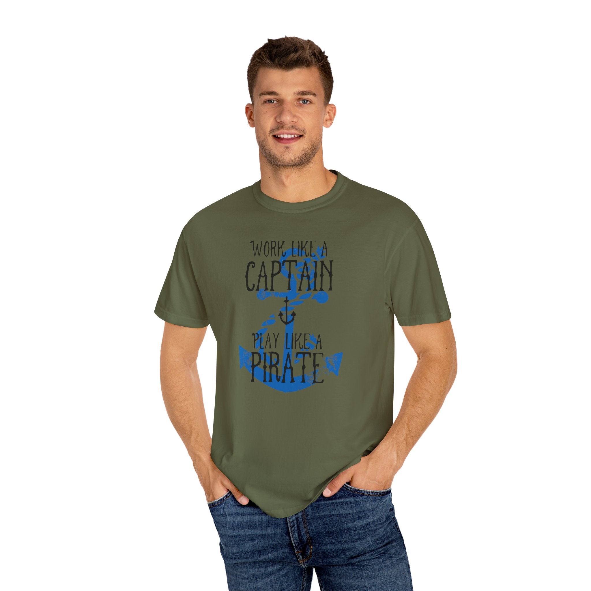 Work Like A Captain T-Shirt | MensWear Tee, Gift for Him, Saltlife Gift, Casual Wear, Coastal Style
