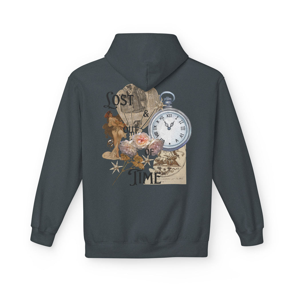 Lost Track of Time Hoodie  Vintage Pocket Watch & Hot Air Balloon