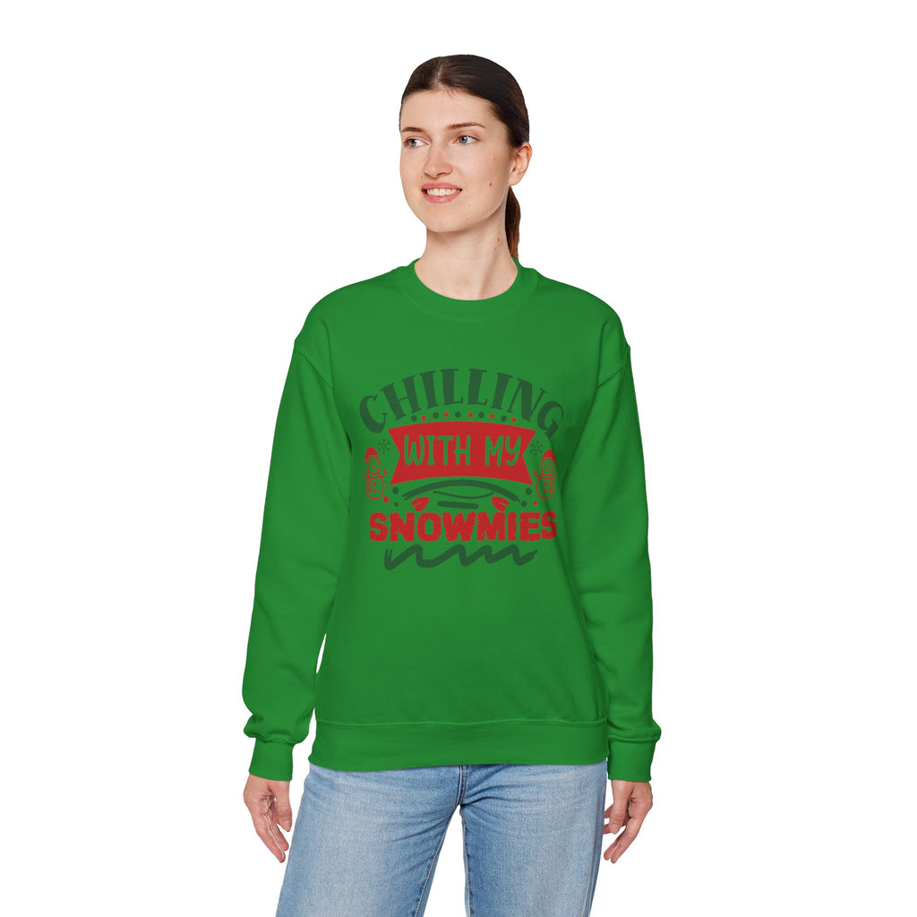 Chilling With My Snowmies Christmas Sweatshirt Holiday Crewneck