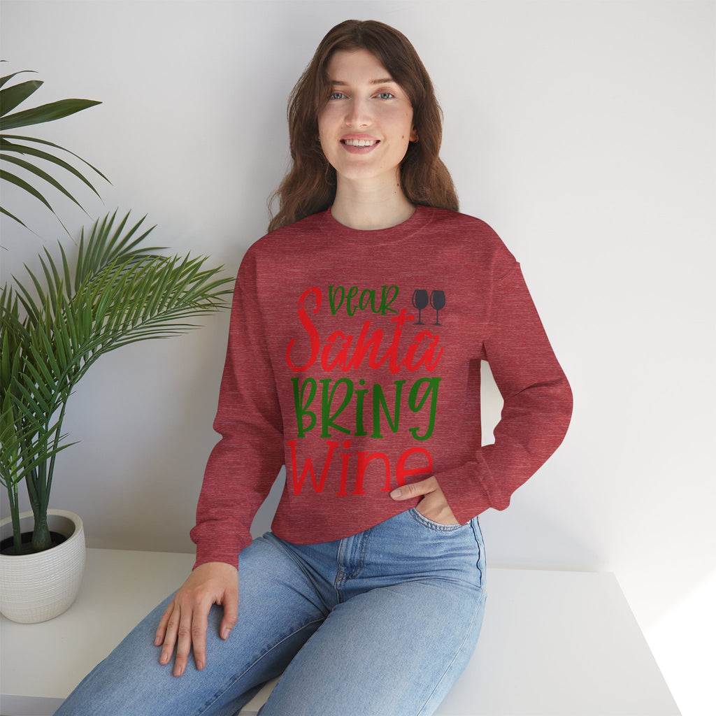 Dear Santa Bring Wine Sweatshirt