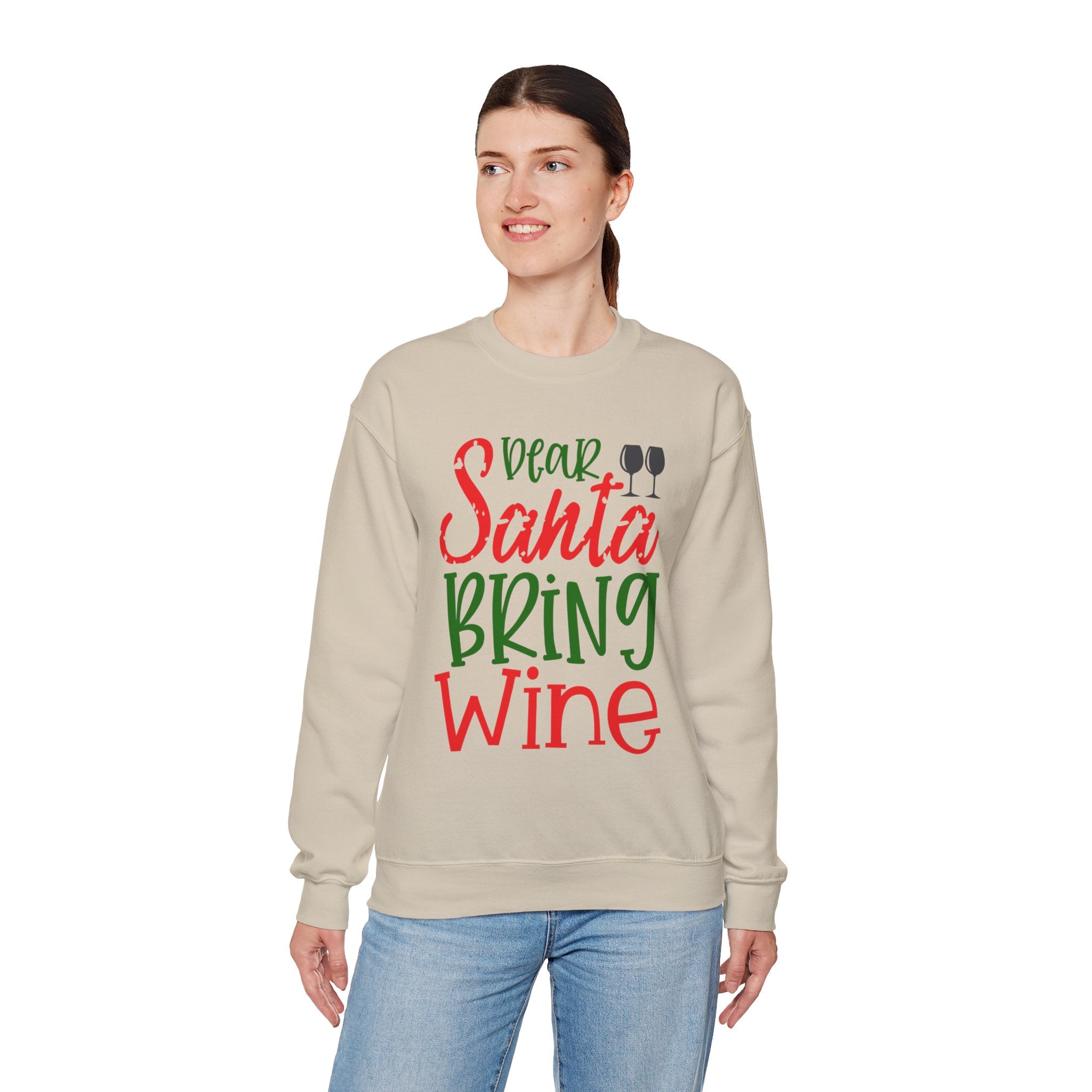 Dear Santa Bring Wine Sweatshirt