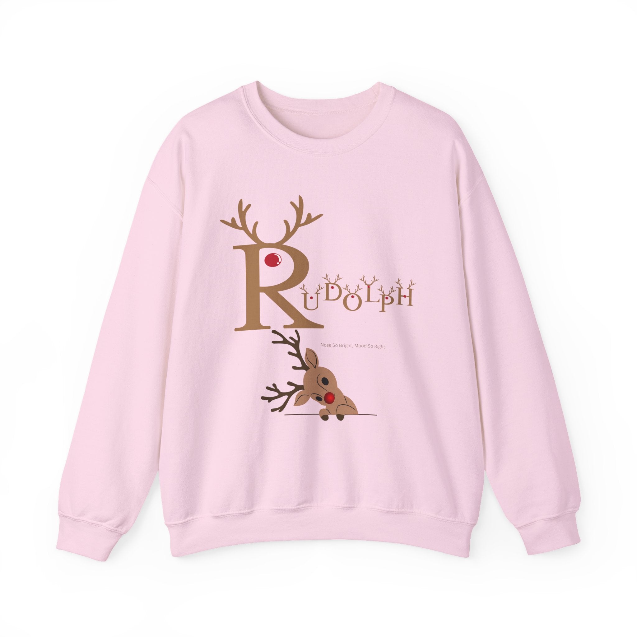 Rudolph "Nose So Bright, Mood So Right" Christmas Crewneck Sweatshirt