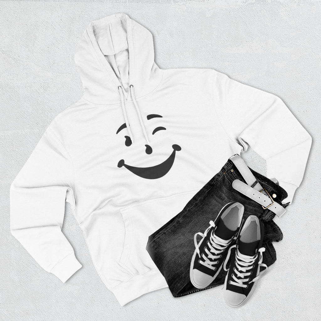 Cool Smiley Face Three-Panel Fleece Hoodie
