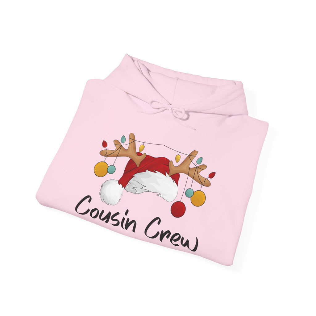 Cousin Crew Holiday Hoodie — Cute Santa Reindeer Antlers Christmas Sweatshirt