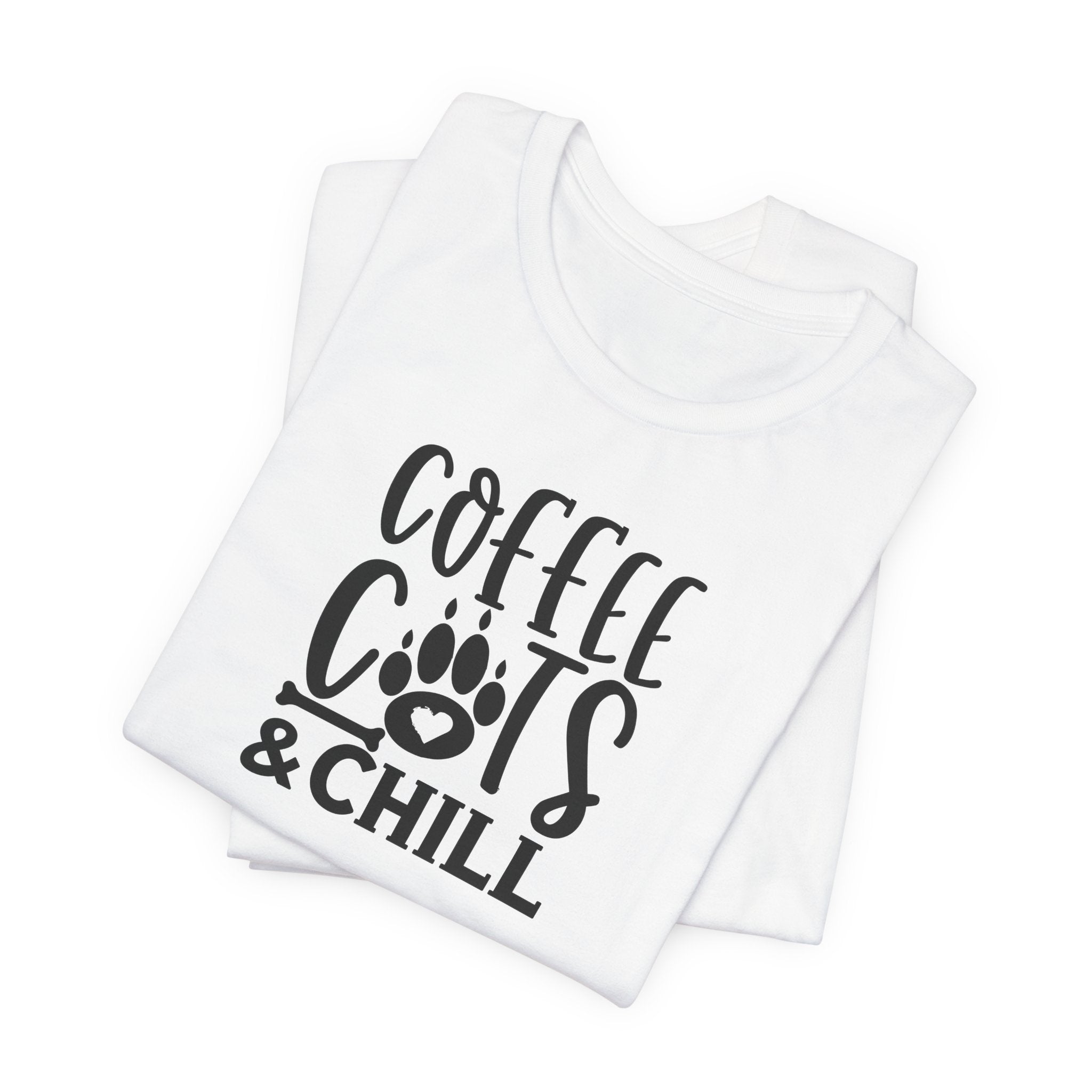 Coffee, Cats & Chill Tee — Cat Lover Coffee T‑Shirt