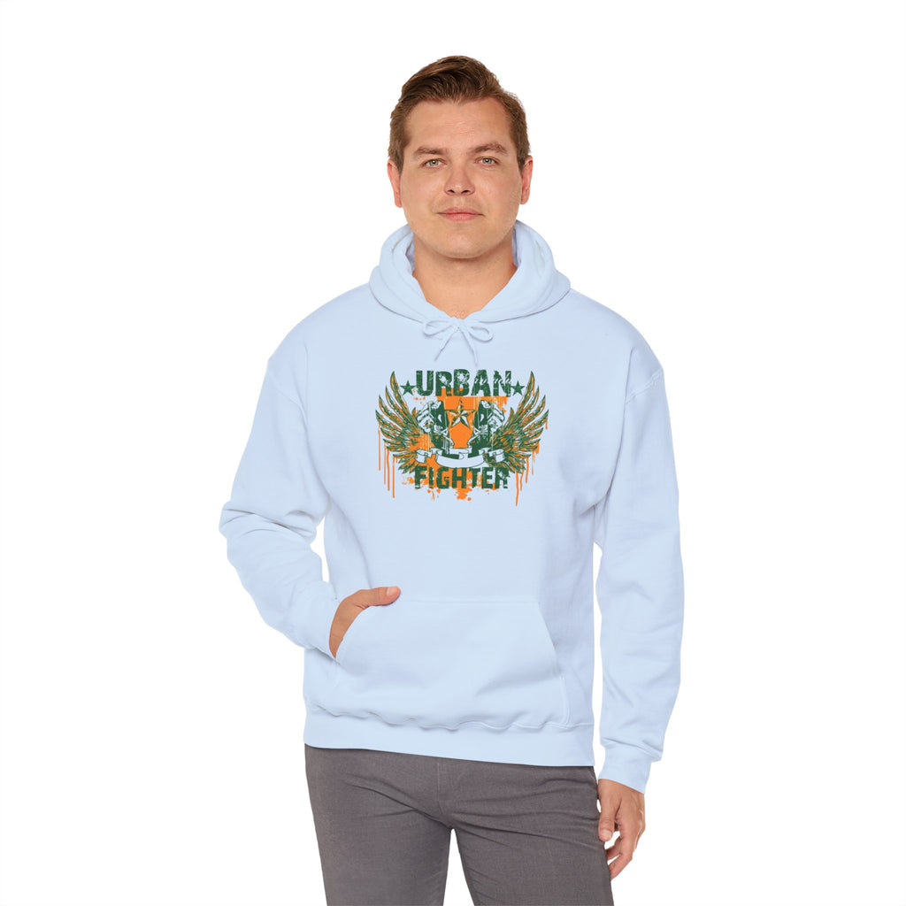 Urban Fighter Hoodie — Vintage Winged Tiger Graphic Sweatshirt