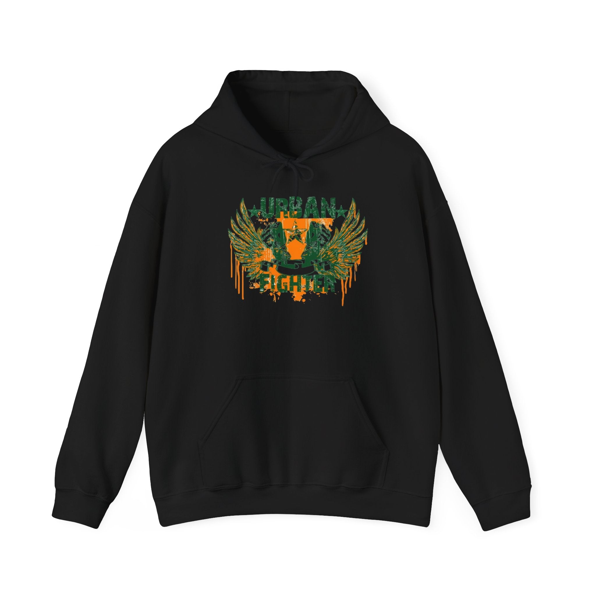 Urban Fighter Hoodie — Vintage Winged Tiger Graphic Sweatshirt