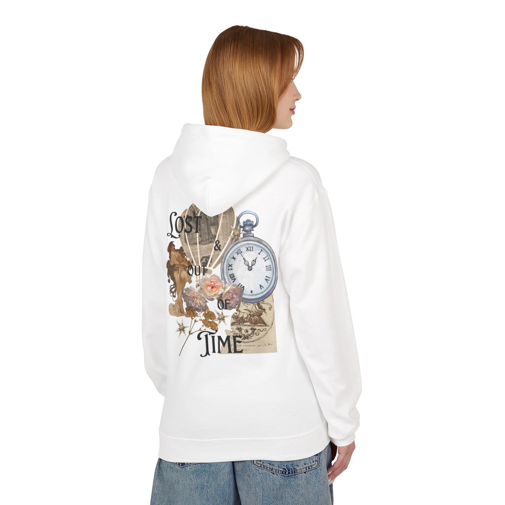 Lost Track of Time Hoodie  Vintage Pocket Watch & Hot Air Balloon