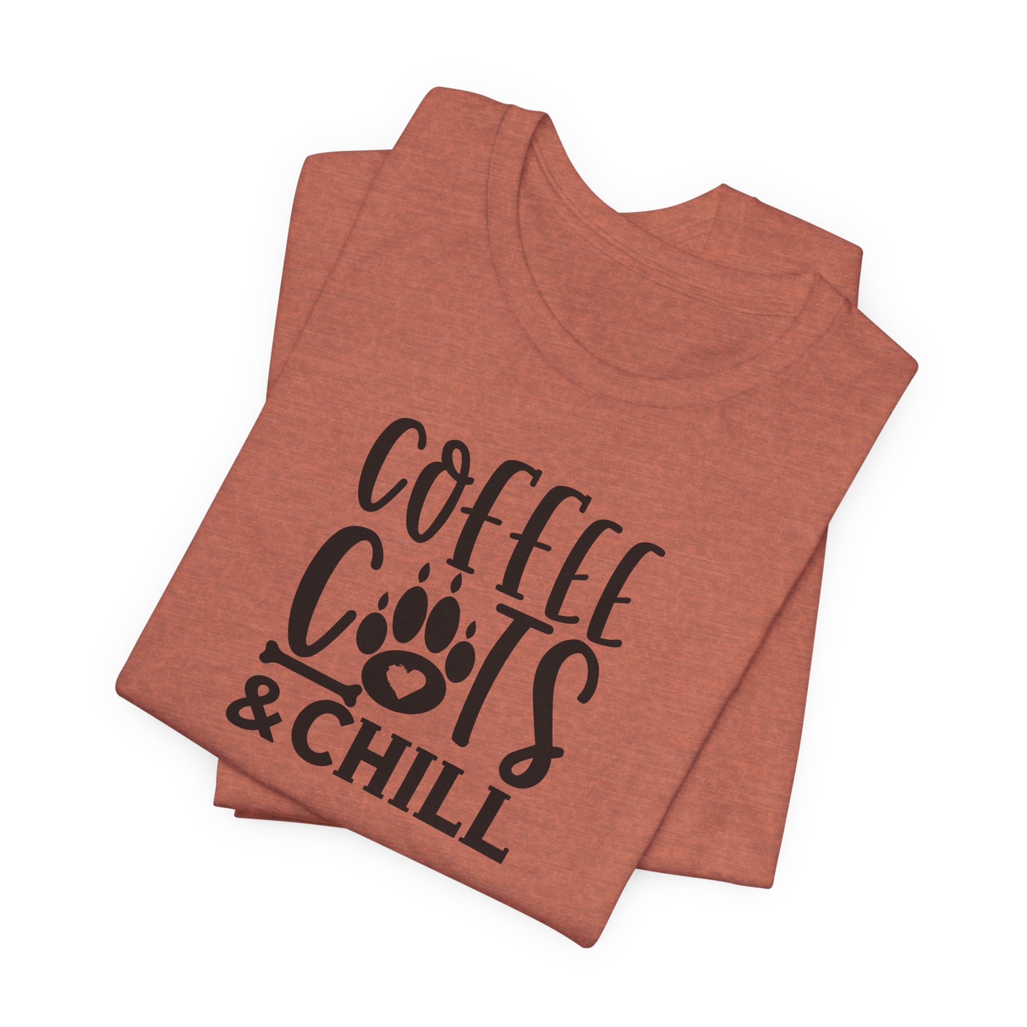 Coffee, Cats & Chill Tee — Cat Lover Coffee T‑Shirt