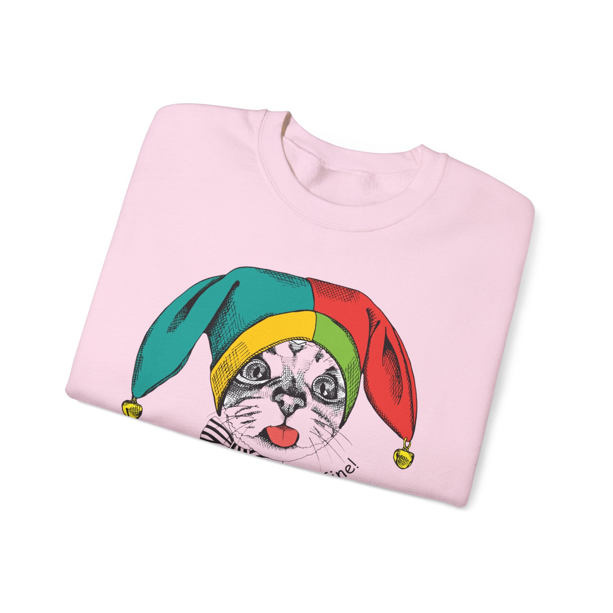 Jester Kitty Crewneck Sweatshirt - I'm Fine!