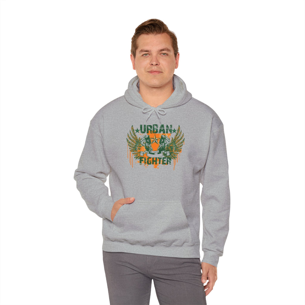Urban Fighter Hoodie — Vintage Winged Tiger Graphic Sweatshirt