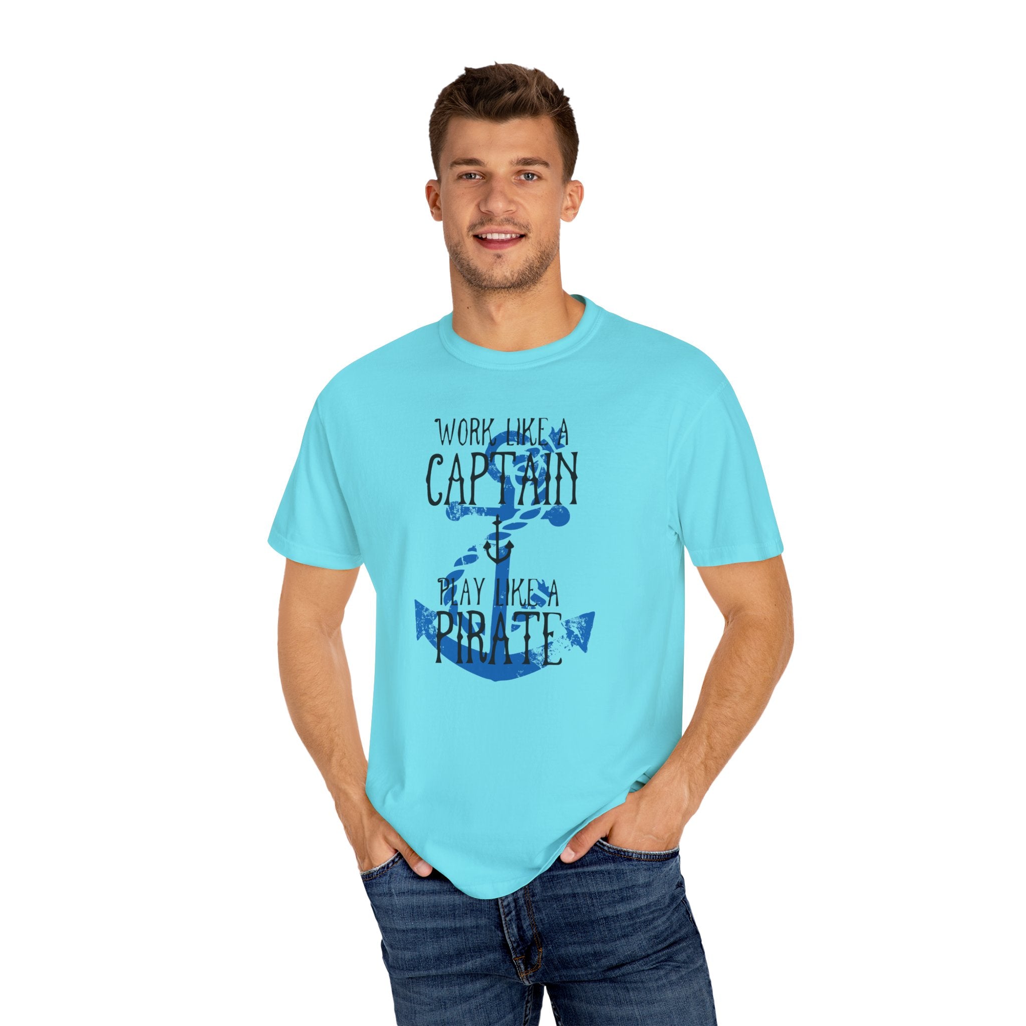 Work Like A Captain T-Shirt | MensWear Tee, Gift for Him, Saltlife Gift, Casual Wear, Coastal Style
