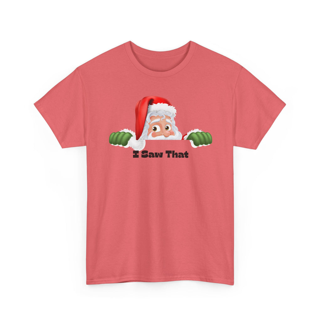 Santa Peeking 'I Saw That' Christmas Tee