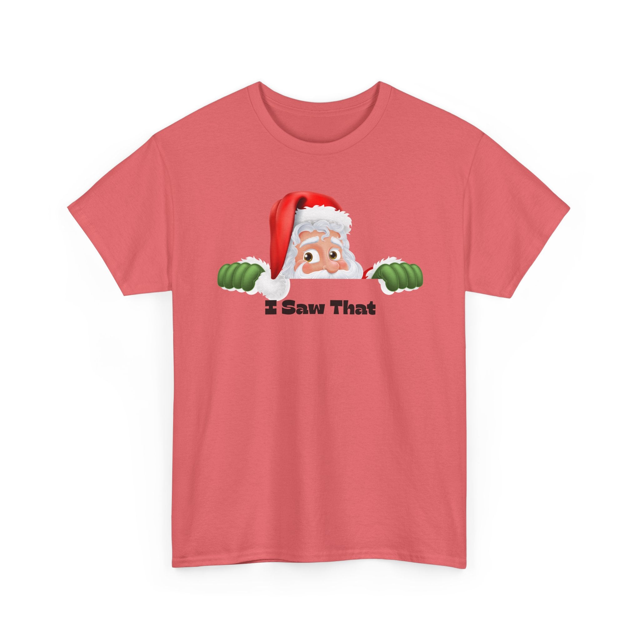 Santa Peeking 'I Saw That' Christmas Tee