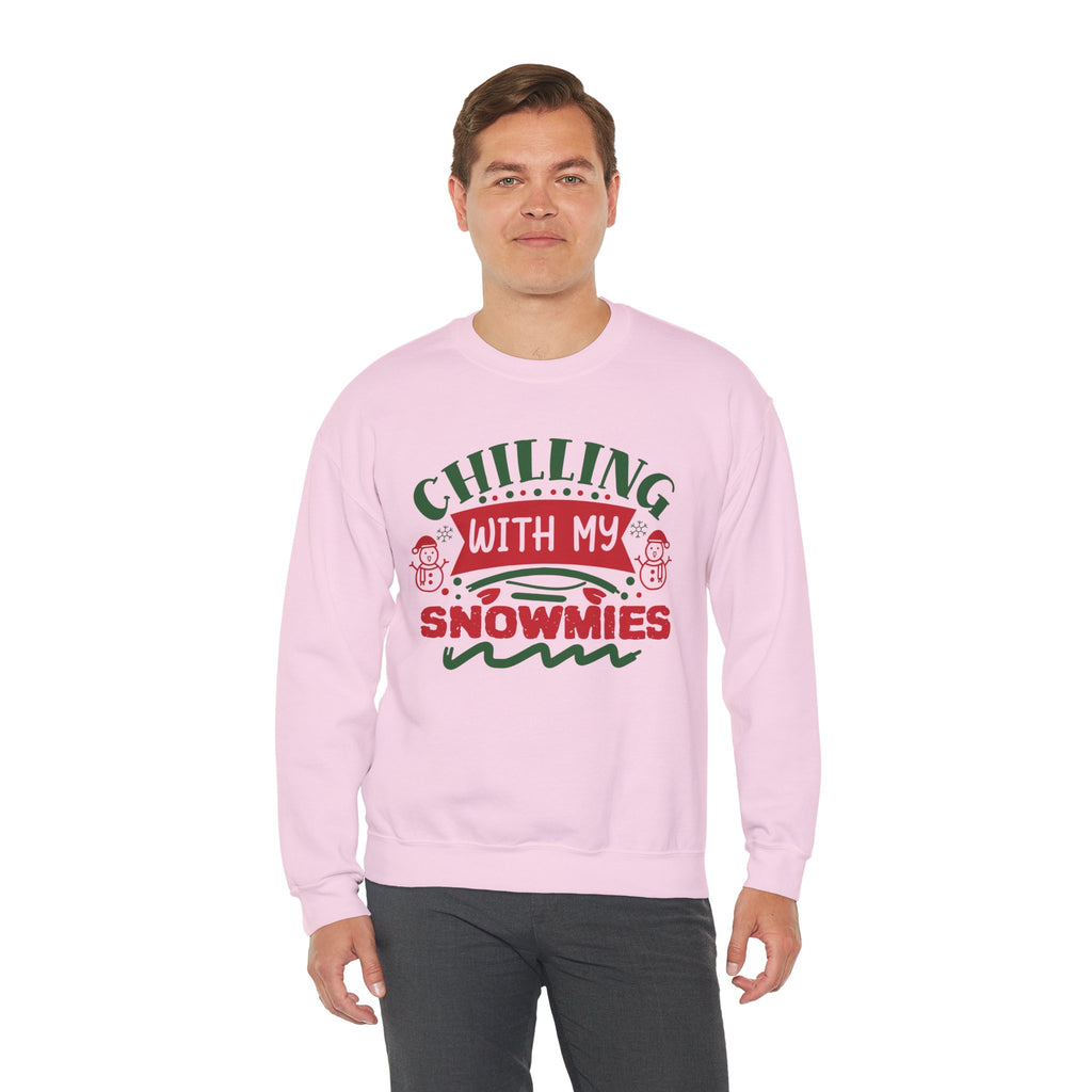 Chilling With My Snowmies Christmas Sweatshirt Holiday Crewneck