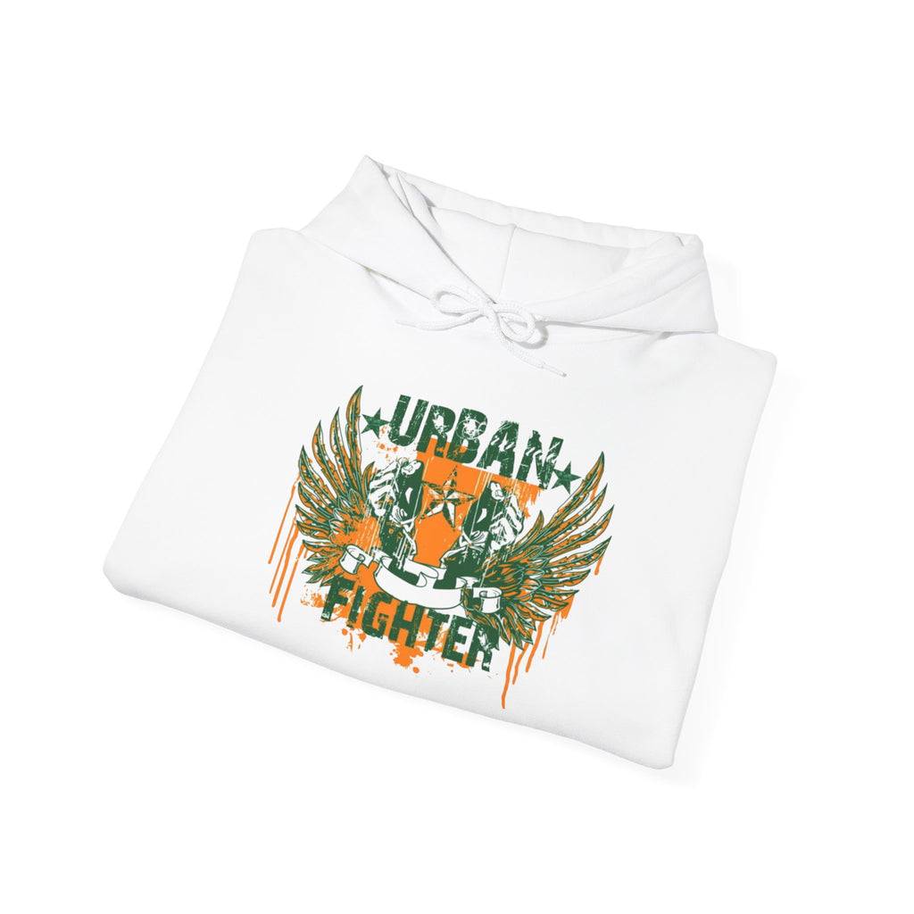 Urban Fighter Hoodie — Vintage Winged Tiger Graphic Sweatshirt