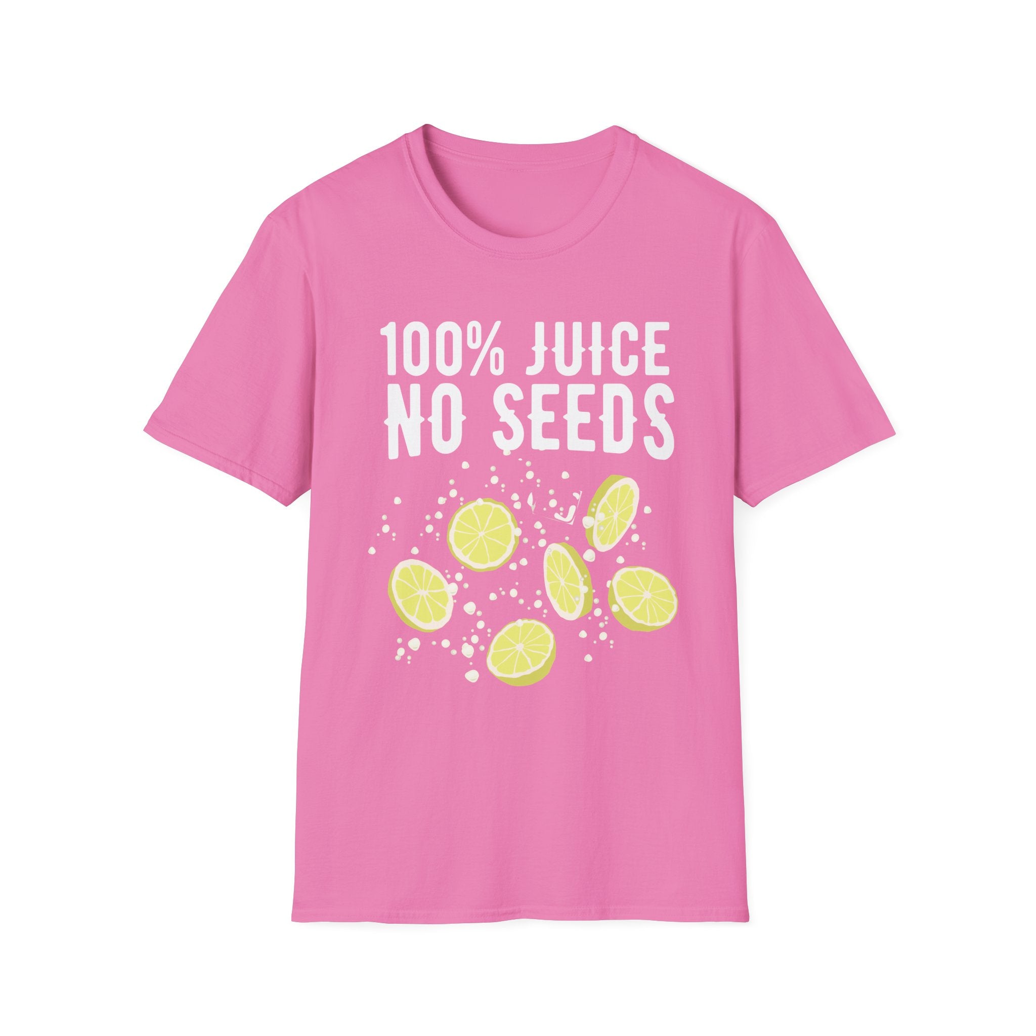 100% Juice No Seeds Lemon T-Shirt — Funny Fruit Graphic Tee