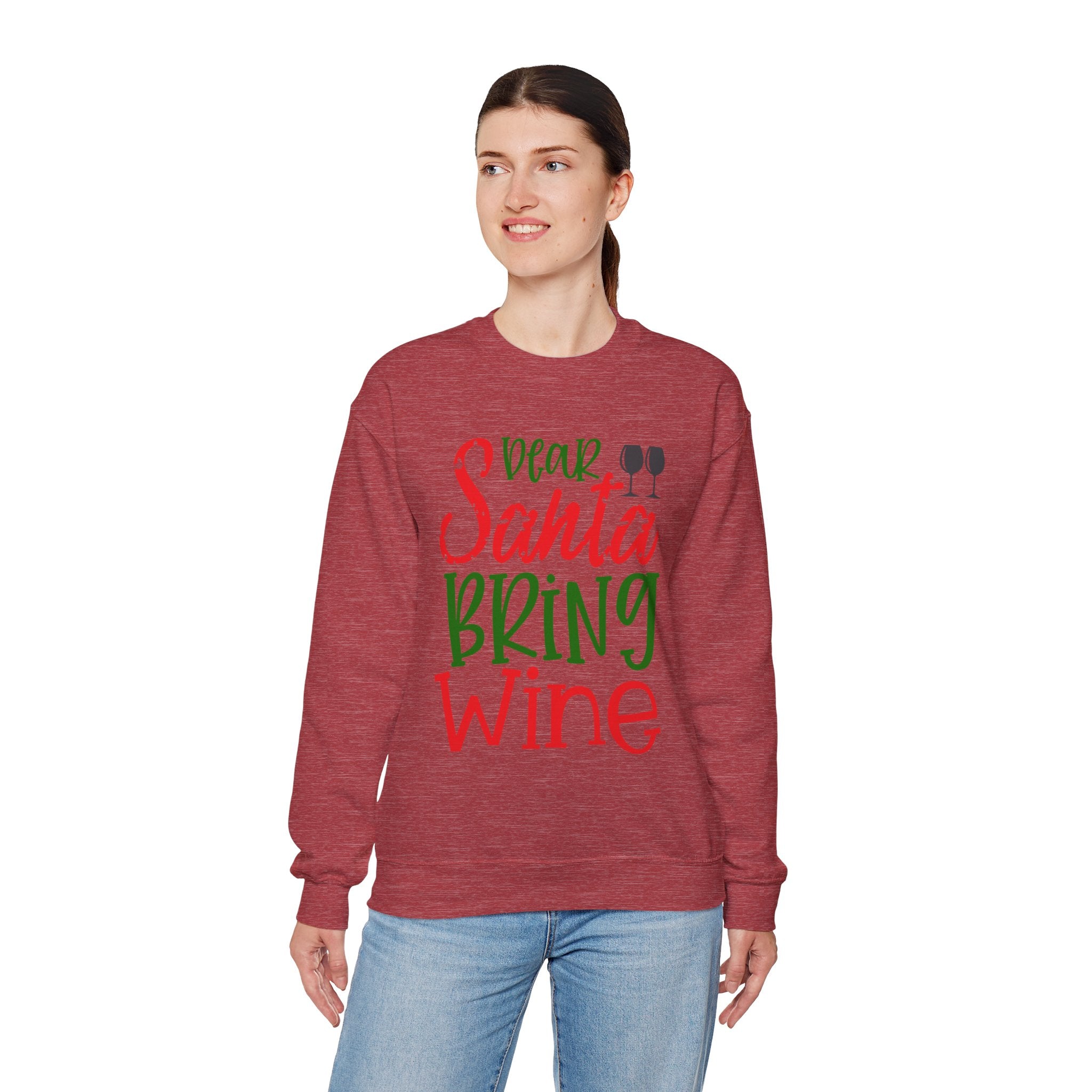 Dear Santa Bring Wine Sweatshirt