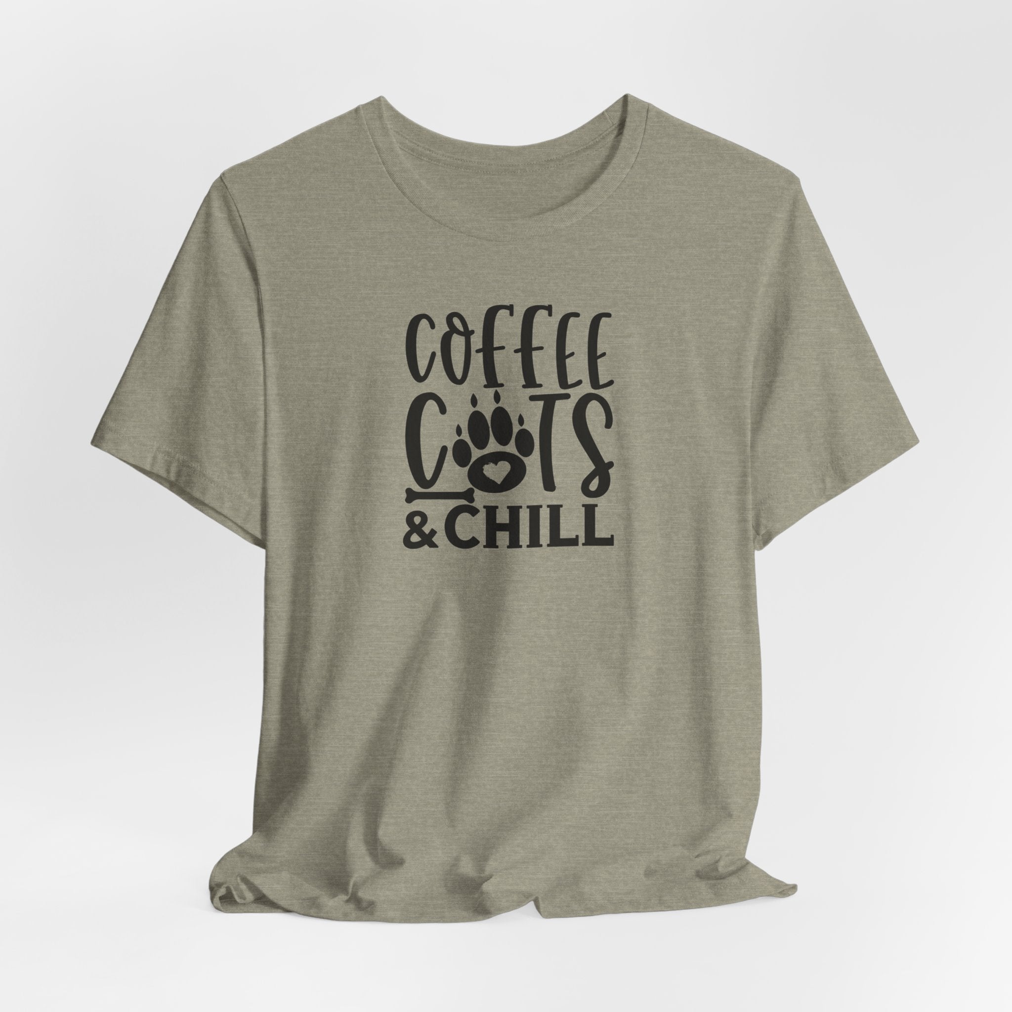 Coffee, Cats & Chill Tee — Cat Lover Coffee T‑Shirt