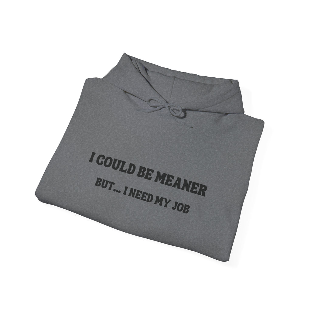 I Could Be Meaner But I Need My Job Hoodie — Funny Work Humor Hooded Sweatshirt
