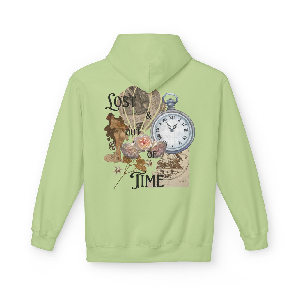 Lost Track of Time Hoodie  Vintage Pocket Watch & Hot Air Balloon