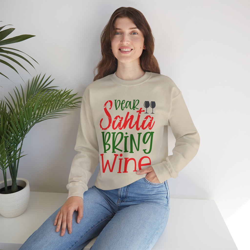 Dear Santa Bring Wine Sweatshirt