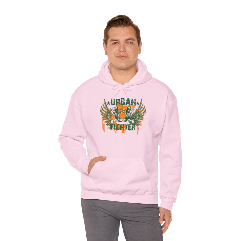 Urban Fighter Hoodie — Vintage Winged Tiger Graphic Sweatshirt