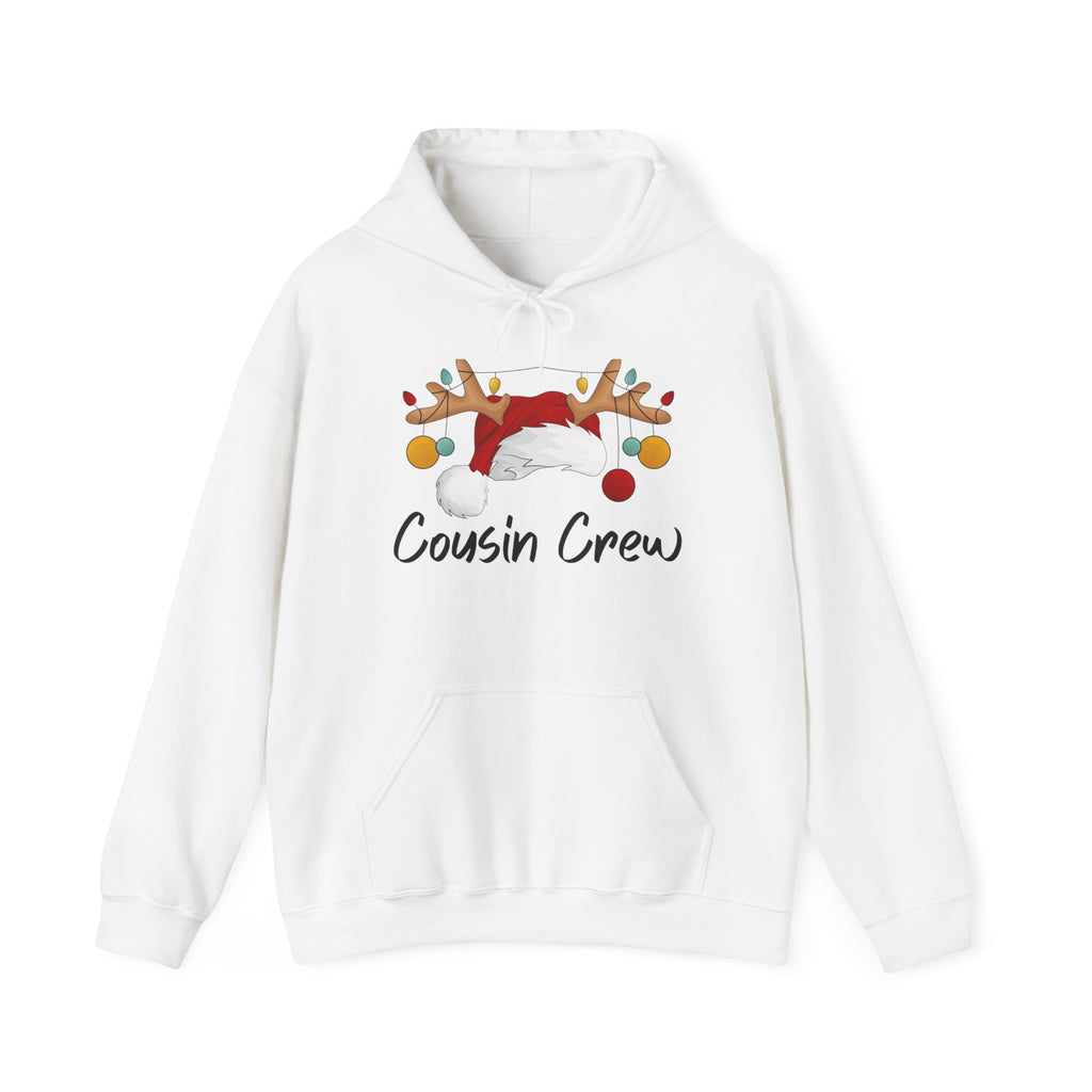 Cousin Crew Holiday Hoodie — Cute Santa Reindeer Antlers Christmas Sweatshirt