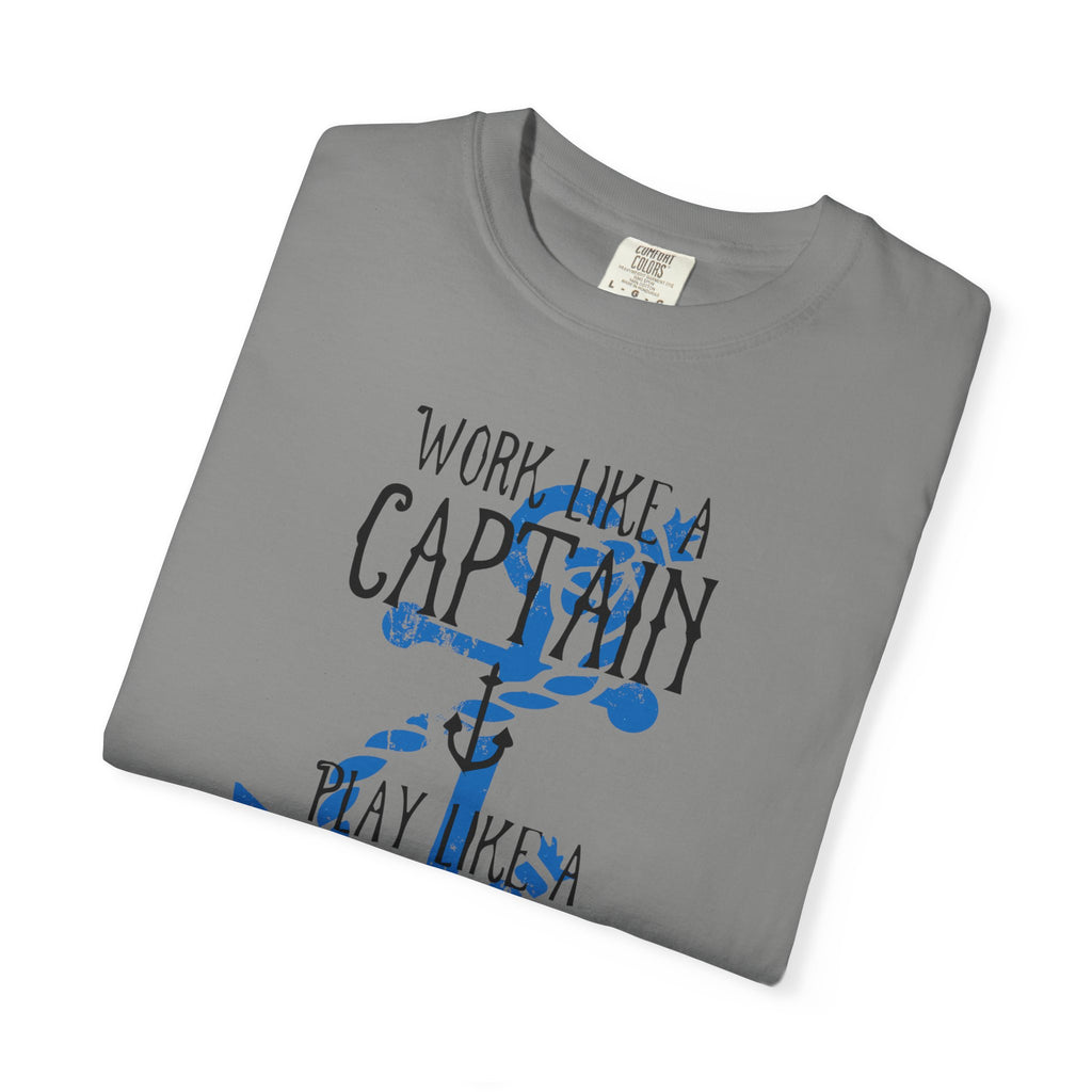 Work Like A Captain T-Shirt | MensWear Tee, Gift for Him, Saltlife Gift, Casual Wear, Coastal Style