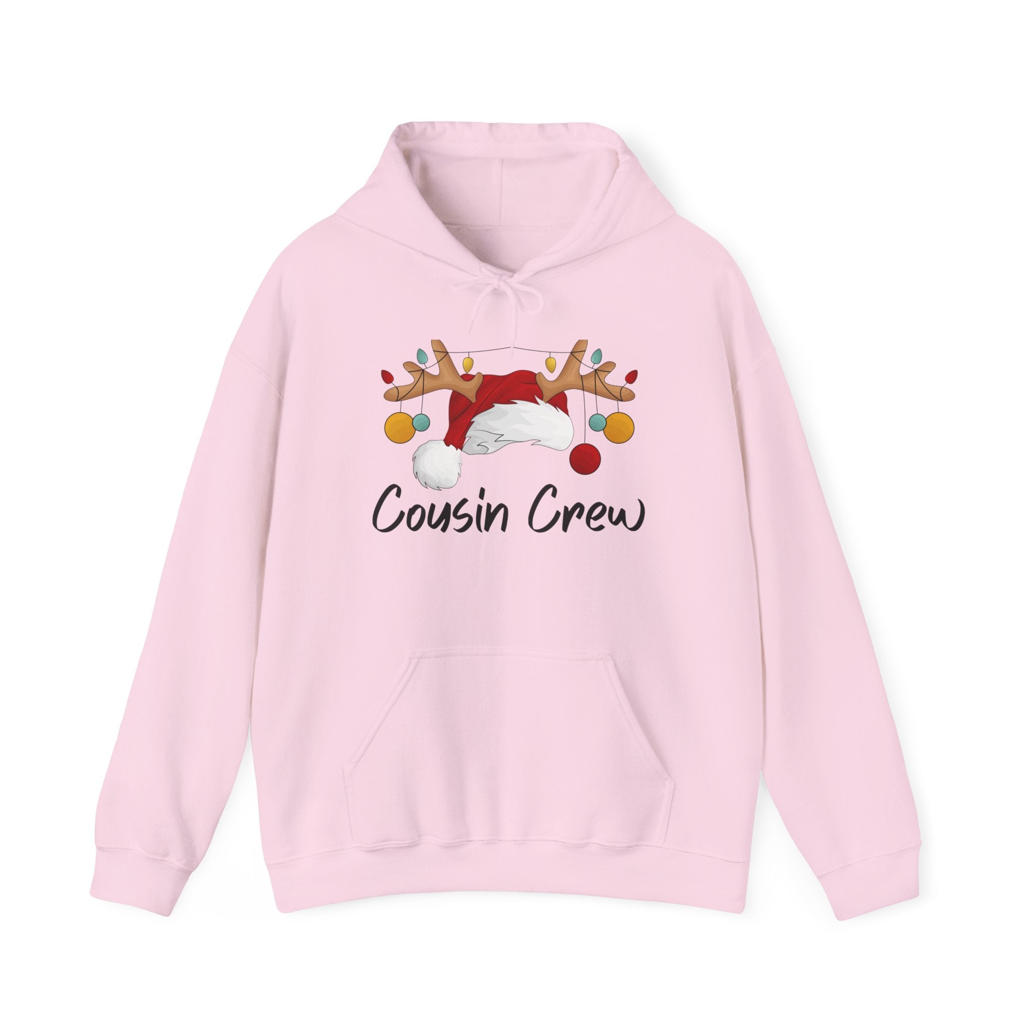 Cousin Crew Holiday Hoodie — Cute Santa Reindeer Antlers Christmas Sweatshirt