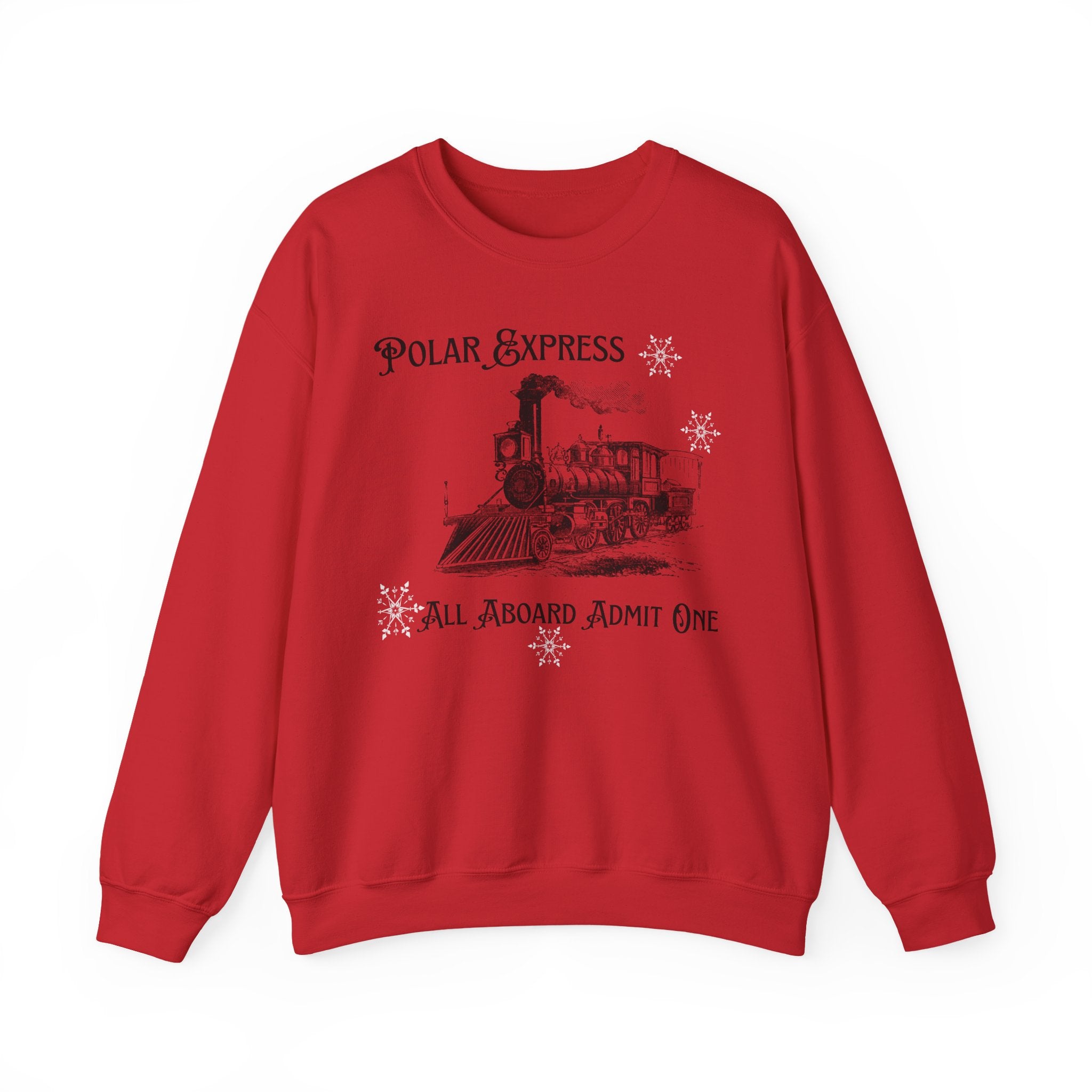 Polar Express Crewneck Sweatshirt – “All Aboard Admit One” Vintage Train Holiday Sweatshirt