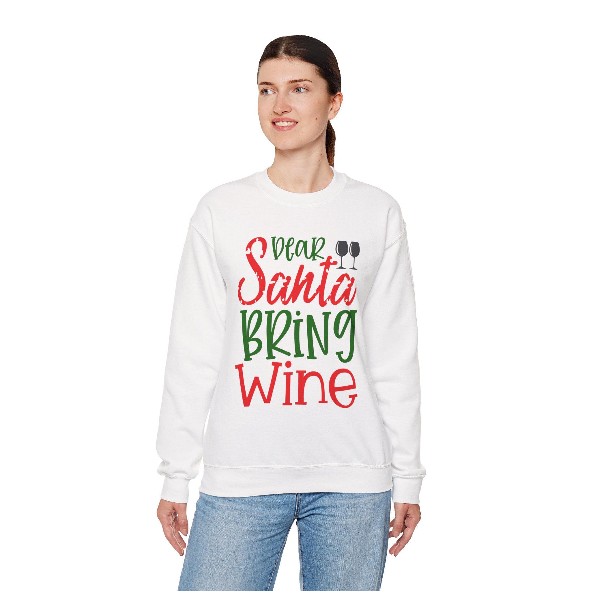 Dear Santa Bring Wine Sweatshirt
