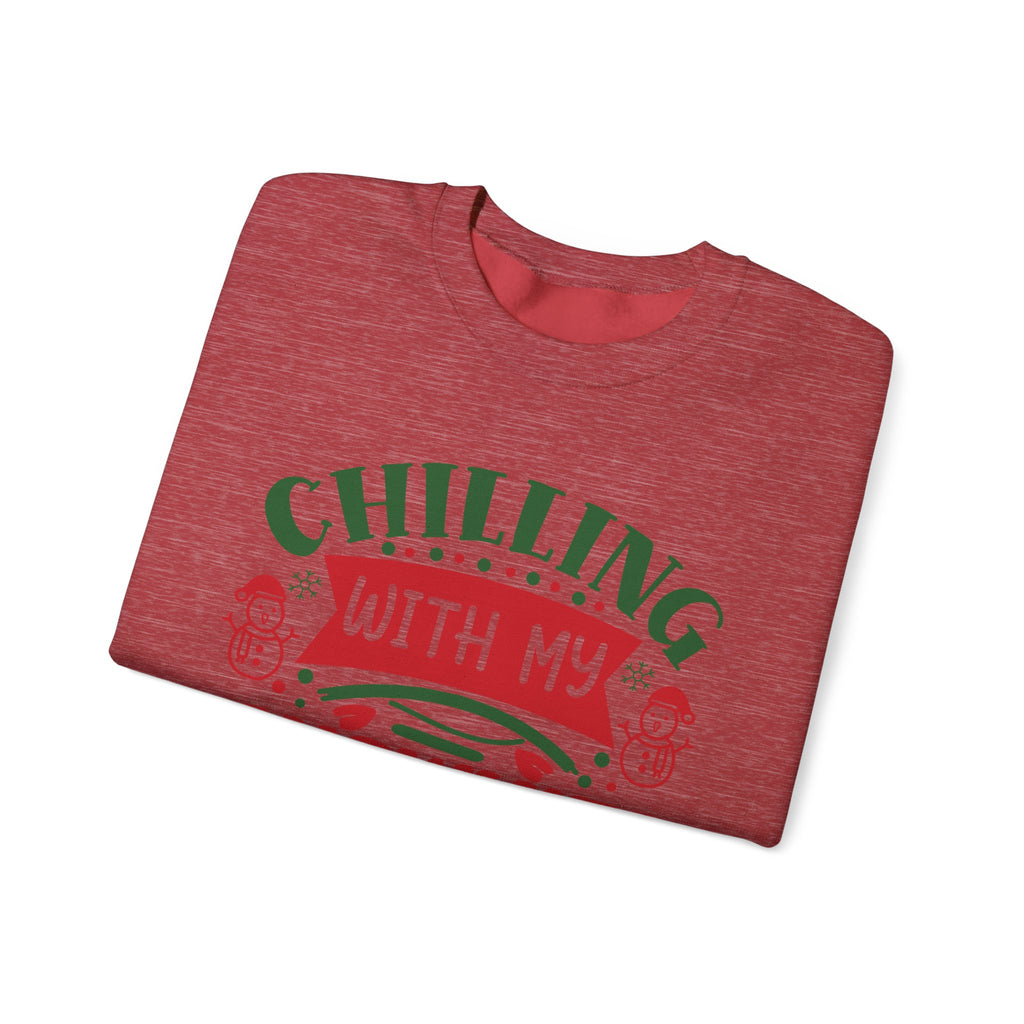 Chilling With My Snowmies Christmas Sweatshirt Holiday Crewneck