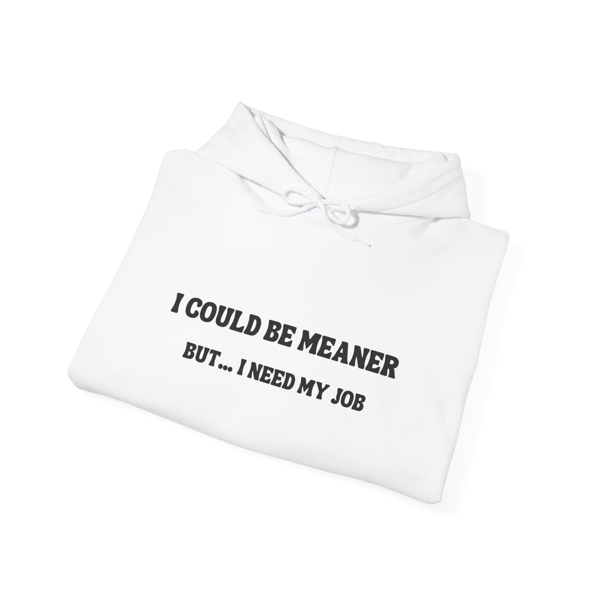I Could Be Meaner But I Need My Job Hoodie — Funny Work Humor Hooded Sweatshirt